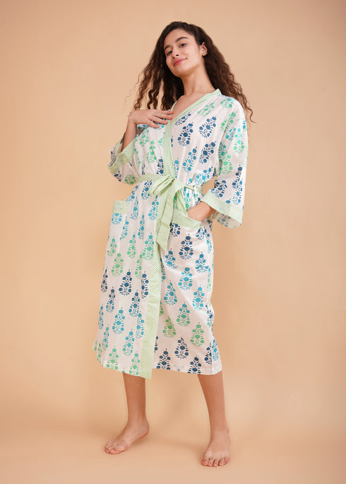 Women's Dressing Gown Booti Blue